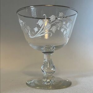 Vintage Libbey Lily of the Valley GLASS Champagne Sherbet Stemware 6 oz.